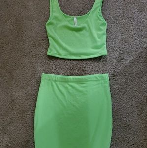Two piece skirt and crop top